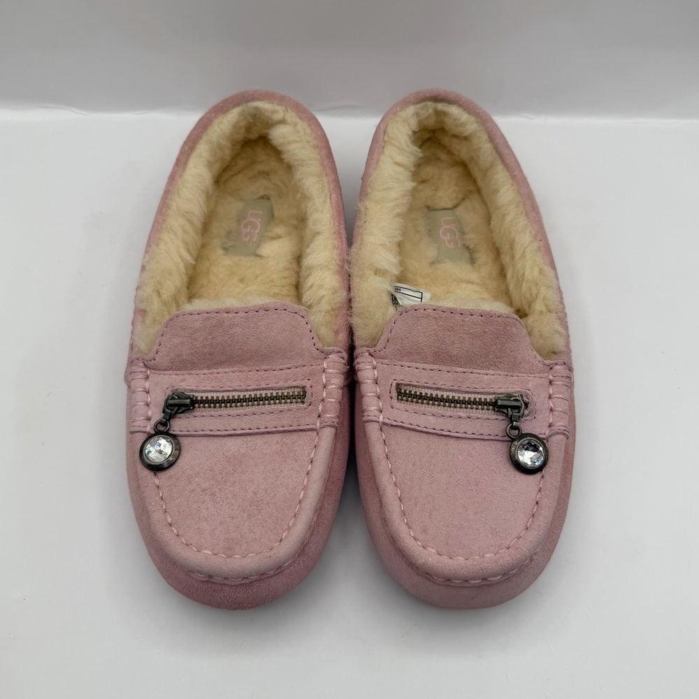 UGG Dakota Slippers Women’s 5 Pink Sparkle Breast Cancer Awareness Fur Lined - Picture 4 of 12